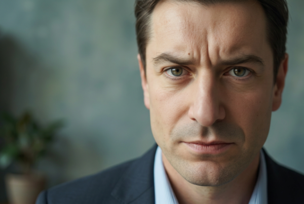 Man with furrowed brow deep in thought, why does my life feel empty
